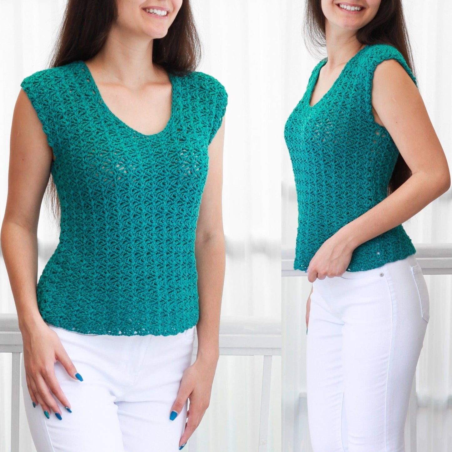 Crochet Pattern LACELYN Lace Top – PDF (XS–XXL) - Hakel Liebe