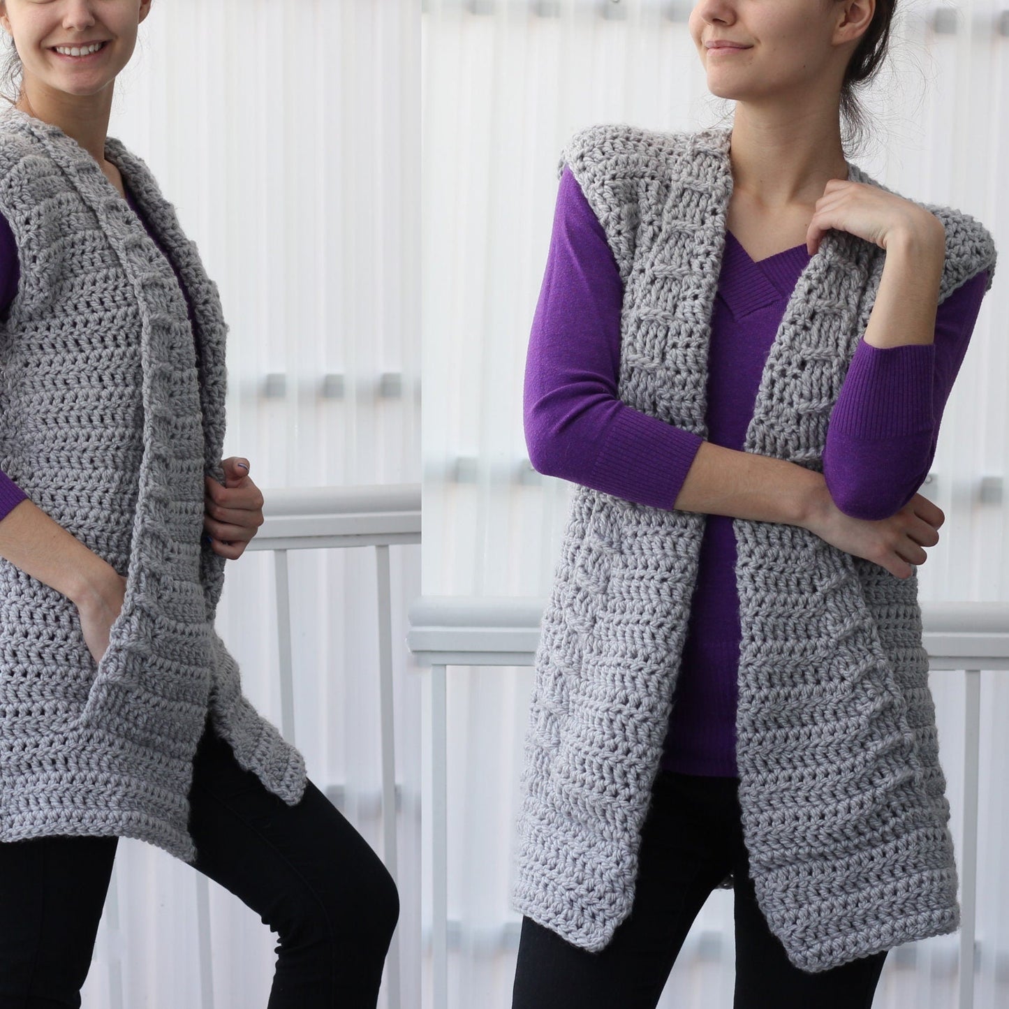 Crochet Pattern ARIALIS Vest โ PDF (7Yโ3XL) - Hakel Liebe
