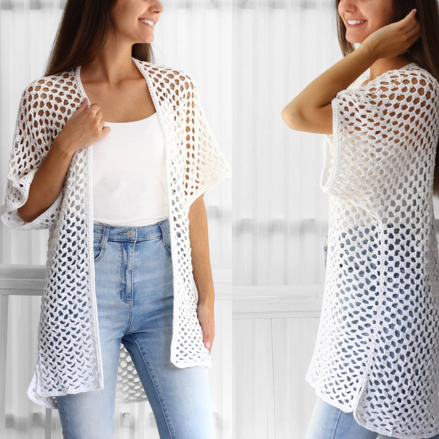Crochet Pattern KIMOLIS Kimono Cardigan – PDF (XS–3XL) - Hakel Liebe