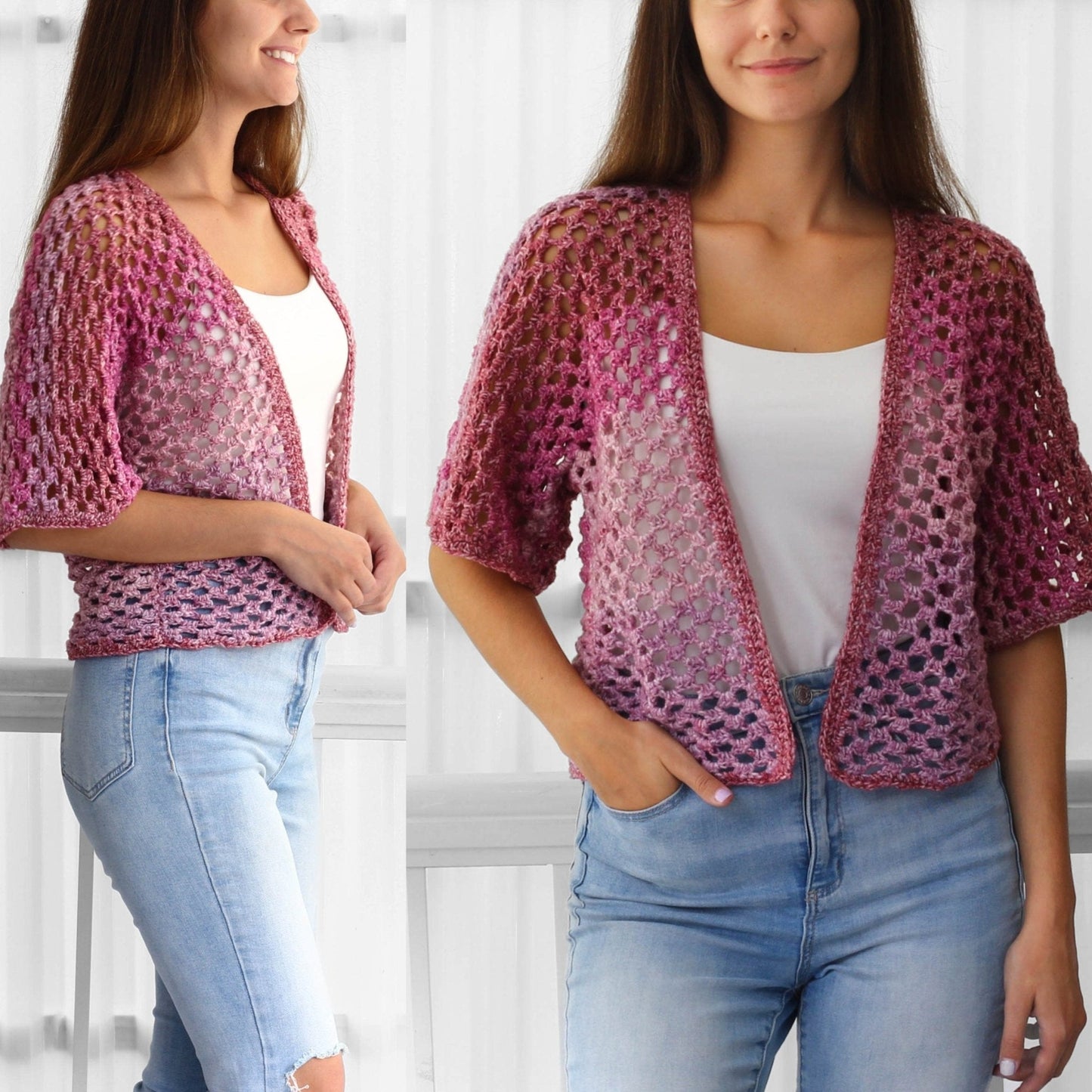 Crochet Pattern KIMOLUNE Kimono Cardigan – PDF (XS–3XL) - Hakel Liebe