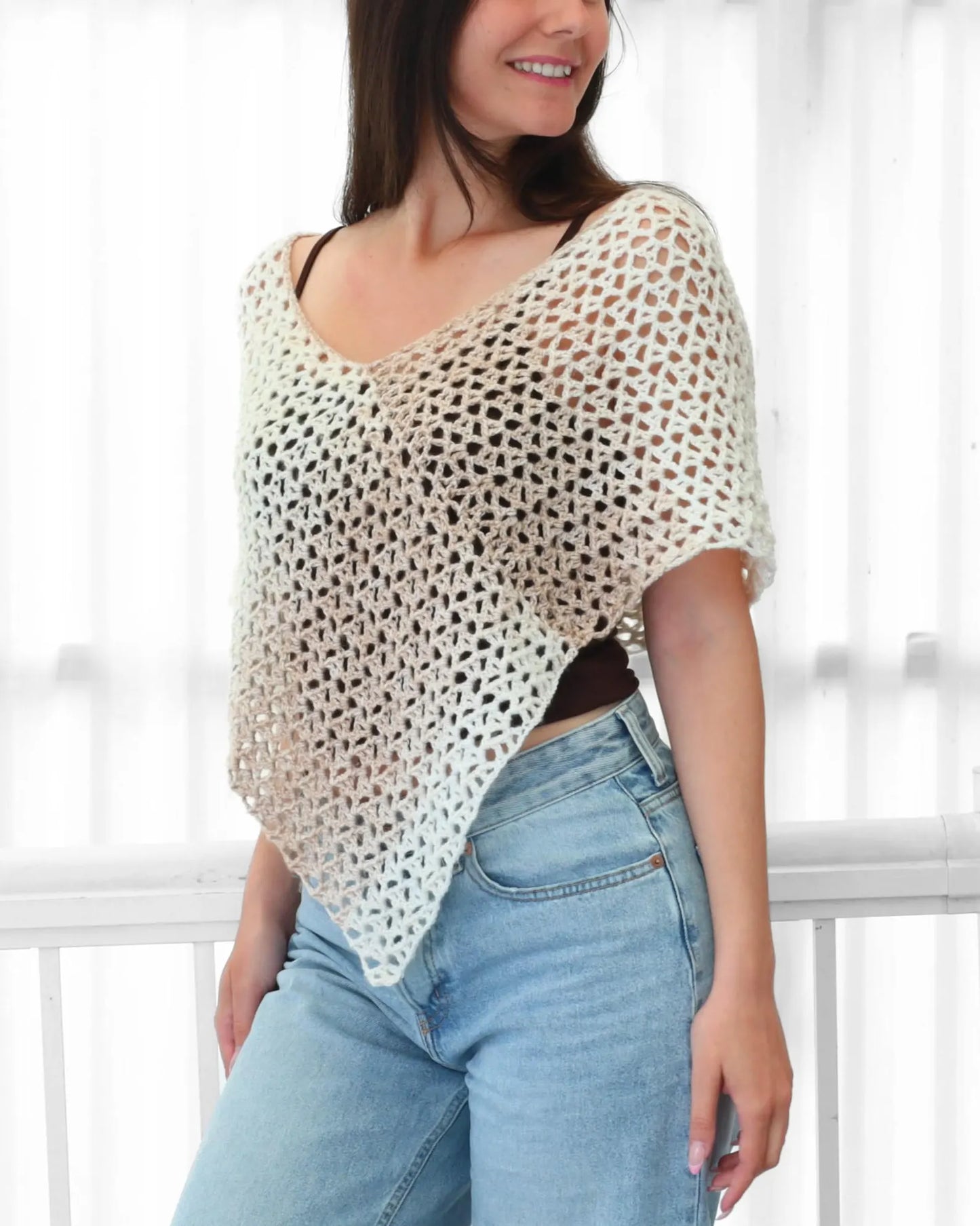 Crochet pattern-NATALIE, Crochet poncho pattern– PDF (XS–XXL)