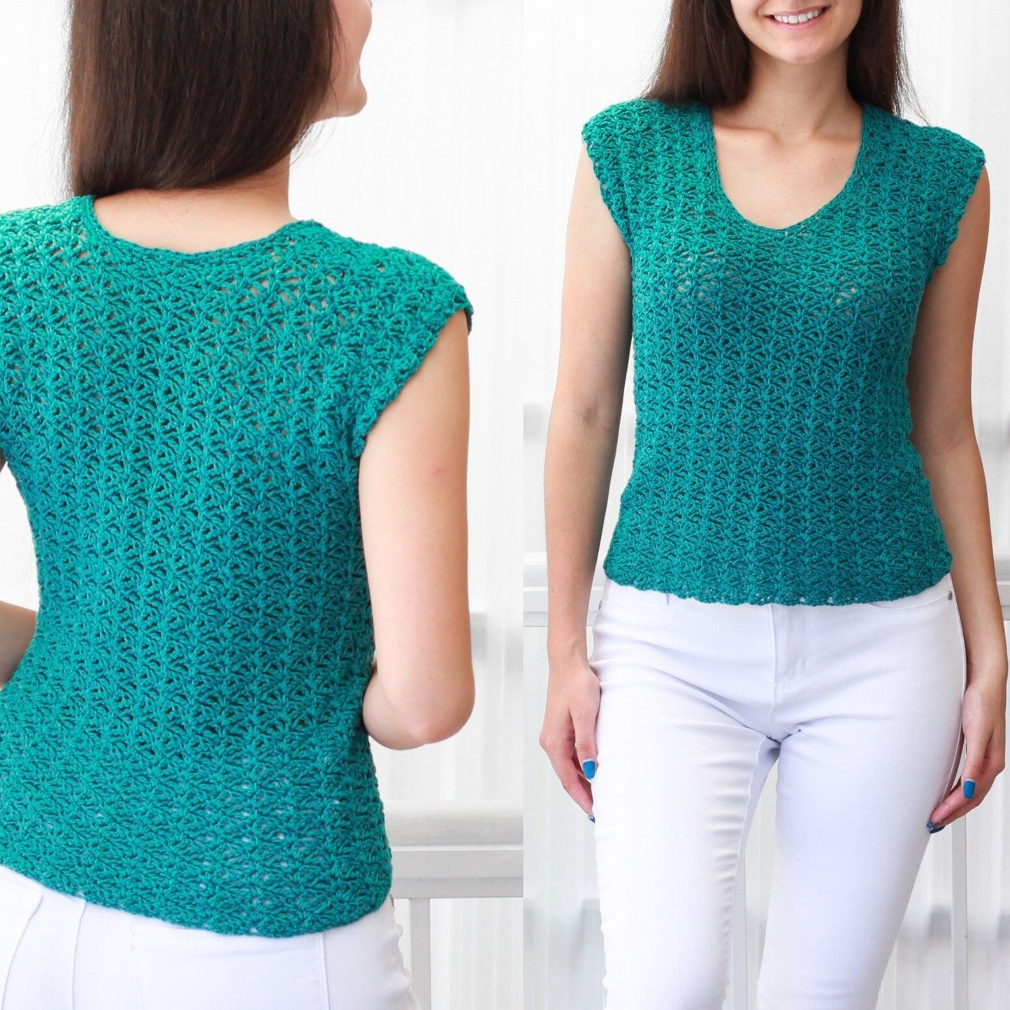 Crochet Pattern LACELYN Lace Top – PDF (XS–XXL) - Hakel Liebe
