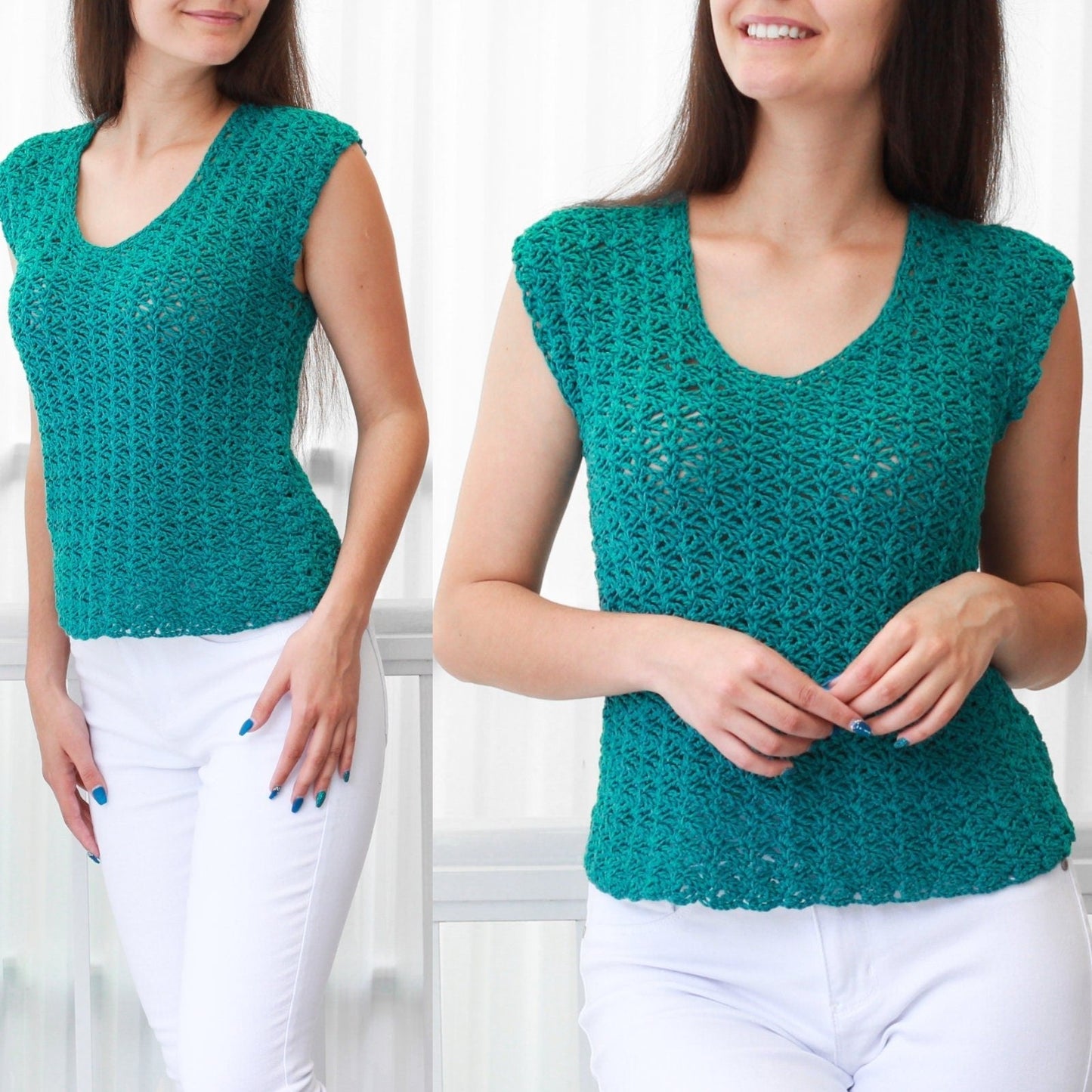 Crochet Pattern LACELYN Lace Top – PDF (XS–XXL) - Hakel Liebe