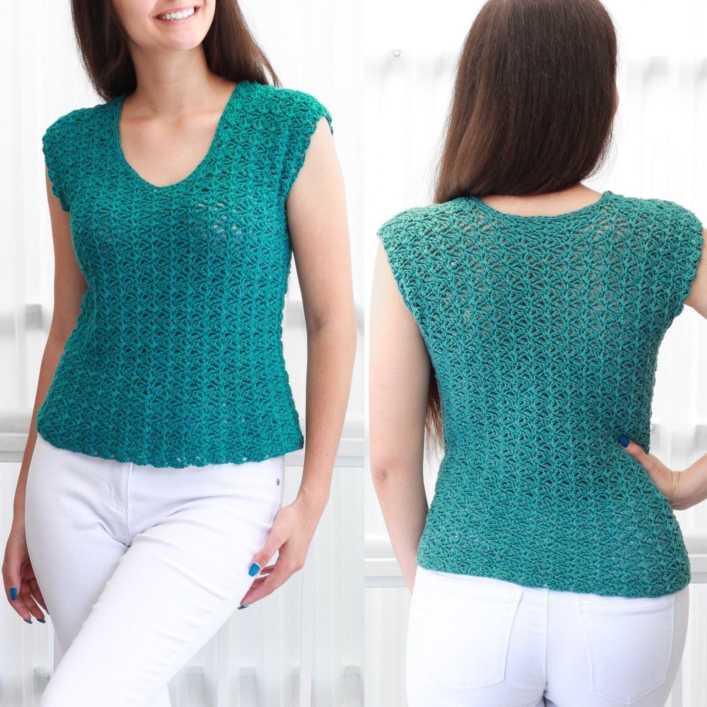 Crochet Pattern LACELYN Lace Top – PDF (XS–XXL) - Hakel Liebe