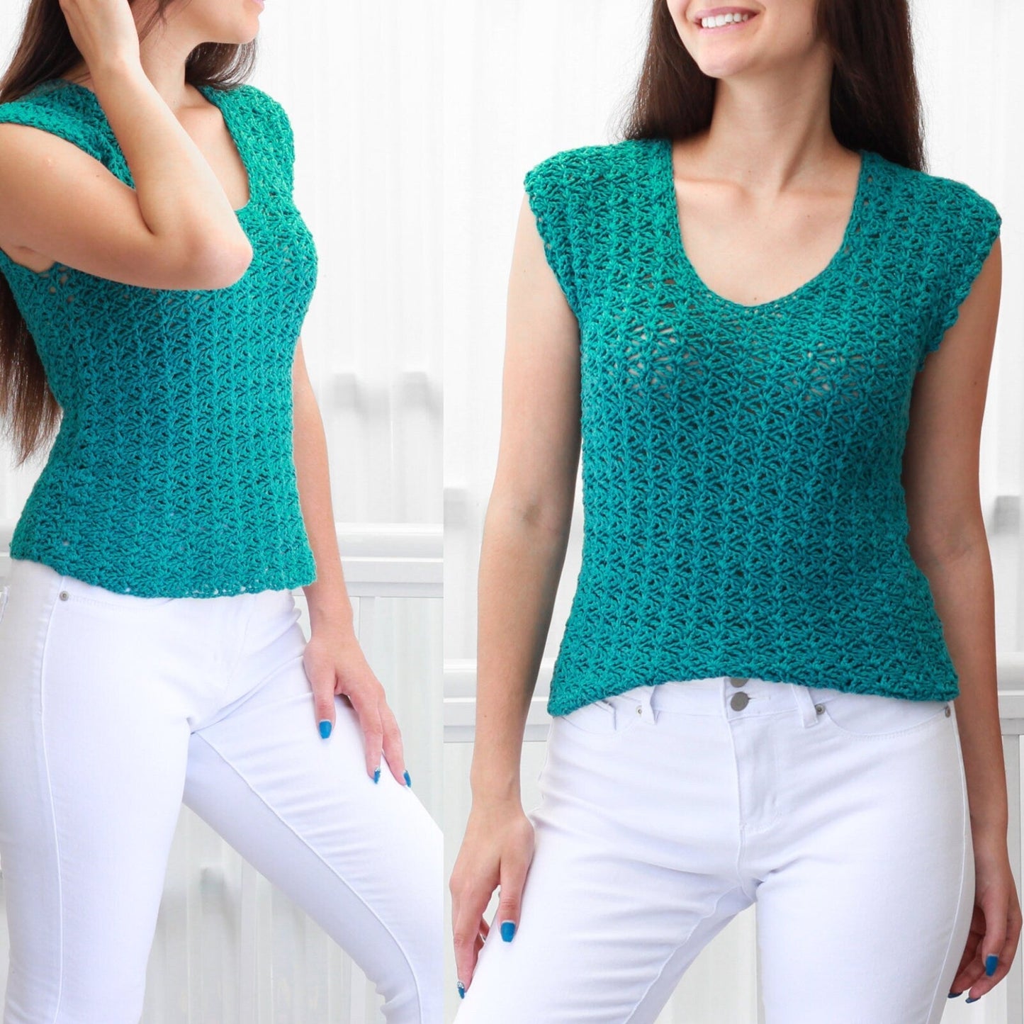 Crochet Pattern LACELYN Lace Top – PDF (XS–XXL) - Hakel Liebe