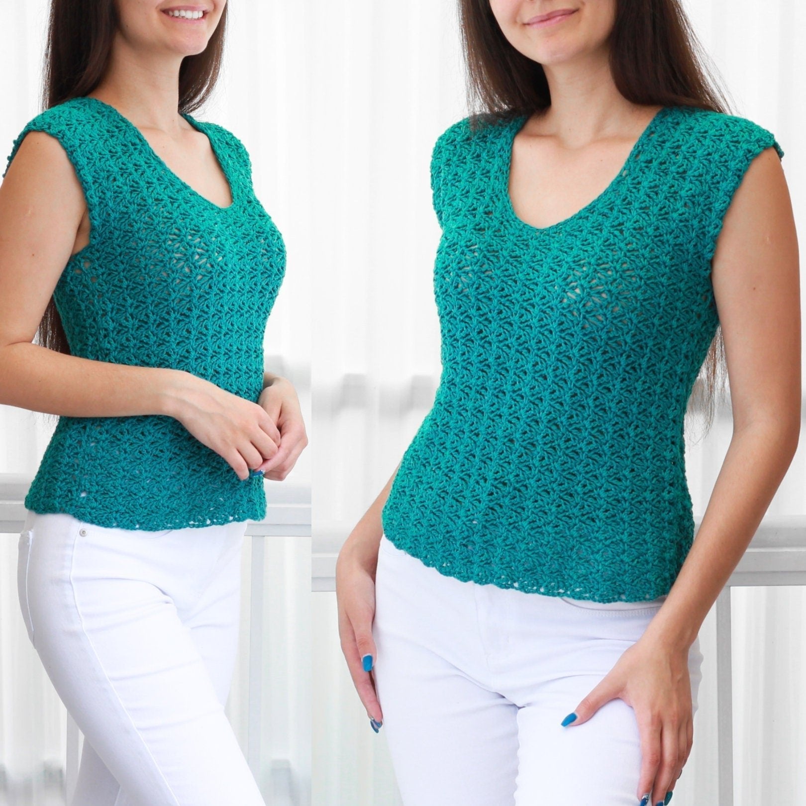 Crochet Pattern LACELYN Lace Top – PDF (XS–XXL) - Hakel Liebe