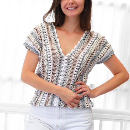 Crochet Pattern VELLELIS V-Neck Top – PDF (XS–3XL) - Hakel Liebe