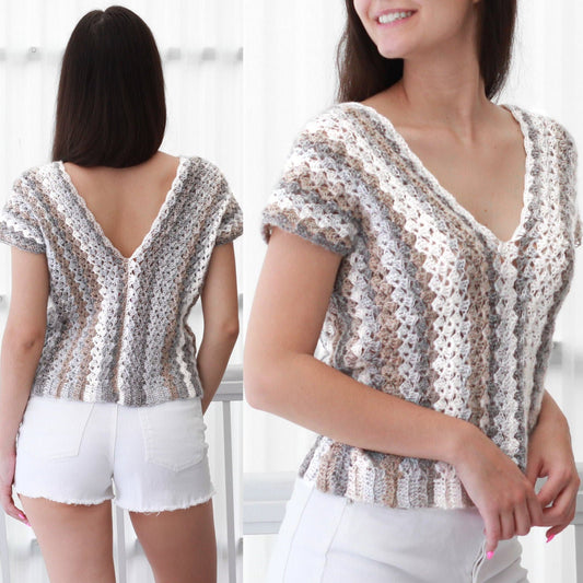 Crochet Pattern AMANOVIA Boho Top – PDF (XS–XXL) - Hakel Liebe