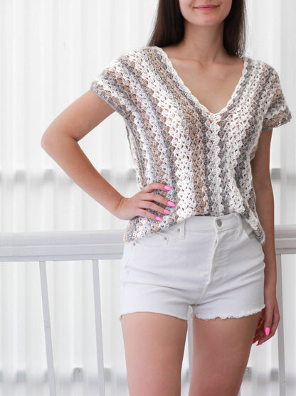 Crochet Pattern AMANOVIA Boho Top – PDF (XS–XXL) - Hakel Liebe