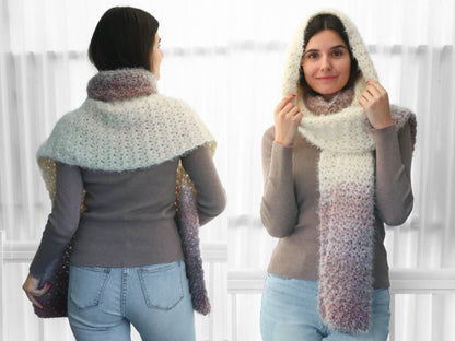 Crochet Pattern TRIOLIS 3-in-1 Hooded Scarf – PDF - Hakel Liebe