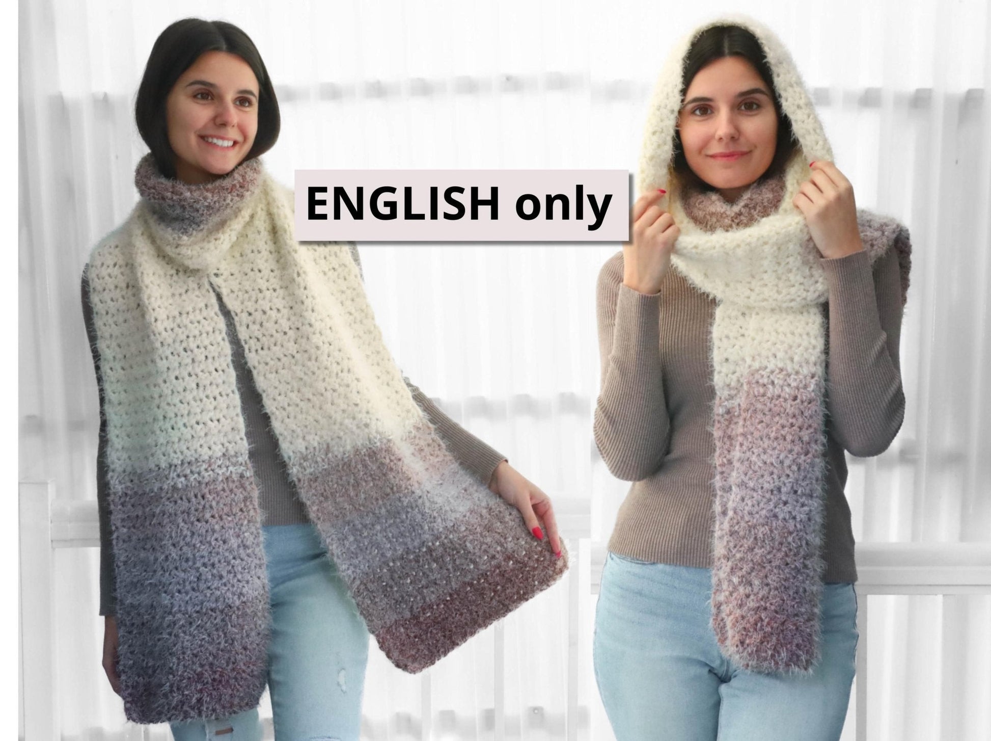Crochet Pattern TRIOLIS 3-in-1 Hooded Scarf – PDF - Hakel Liebe