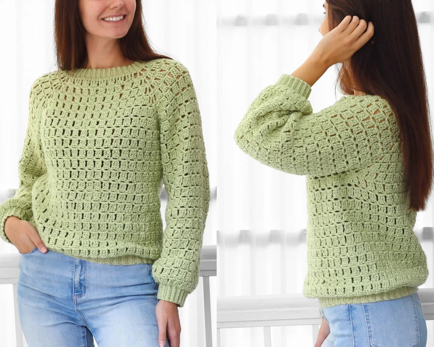 Crochet Pattern YARNOVIAS Easy Raglan Sweater – PDF (XS–3XL) - Hakel Liebe