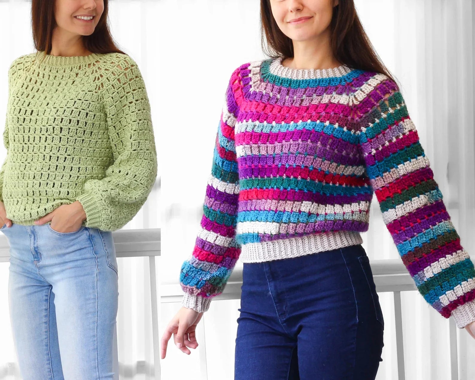 Crochet Pattern YARNOVIAS Easy Raglan Sweater – PDF (XS–3XL) - Hakel Liebe