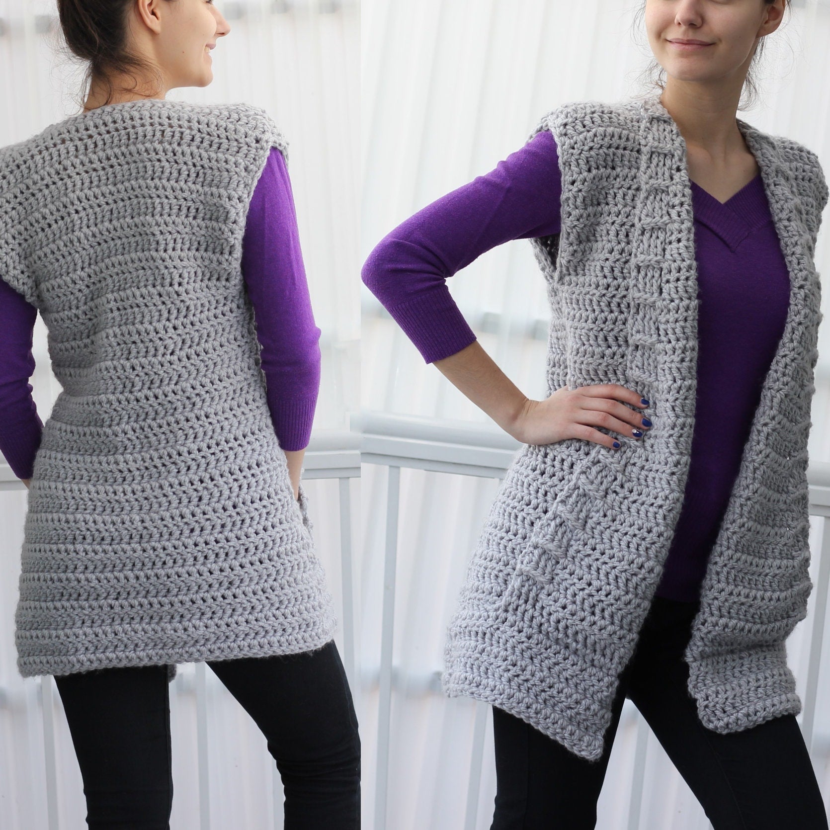 Crochet Pattern ARIALIS Vest – PDF (7Y–3XL) - Hakel Liebe