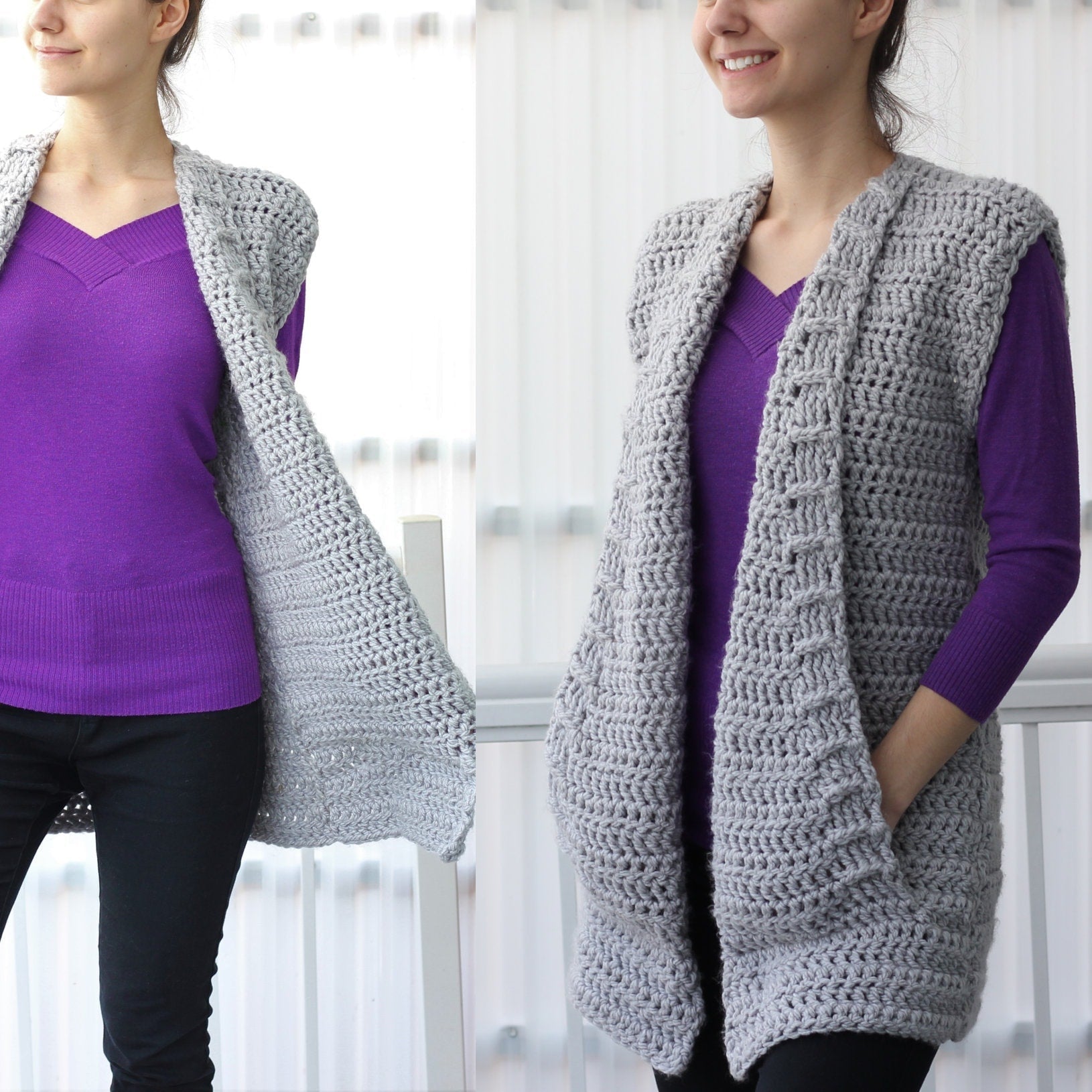 Crochet Pattern ARIALIS Vest – PDF (7Y–3XL) - Hakel Liebe