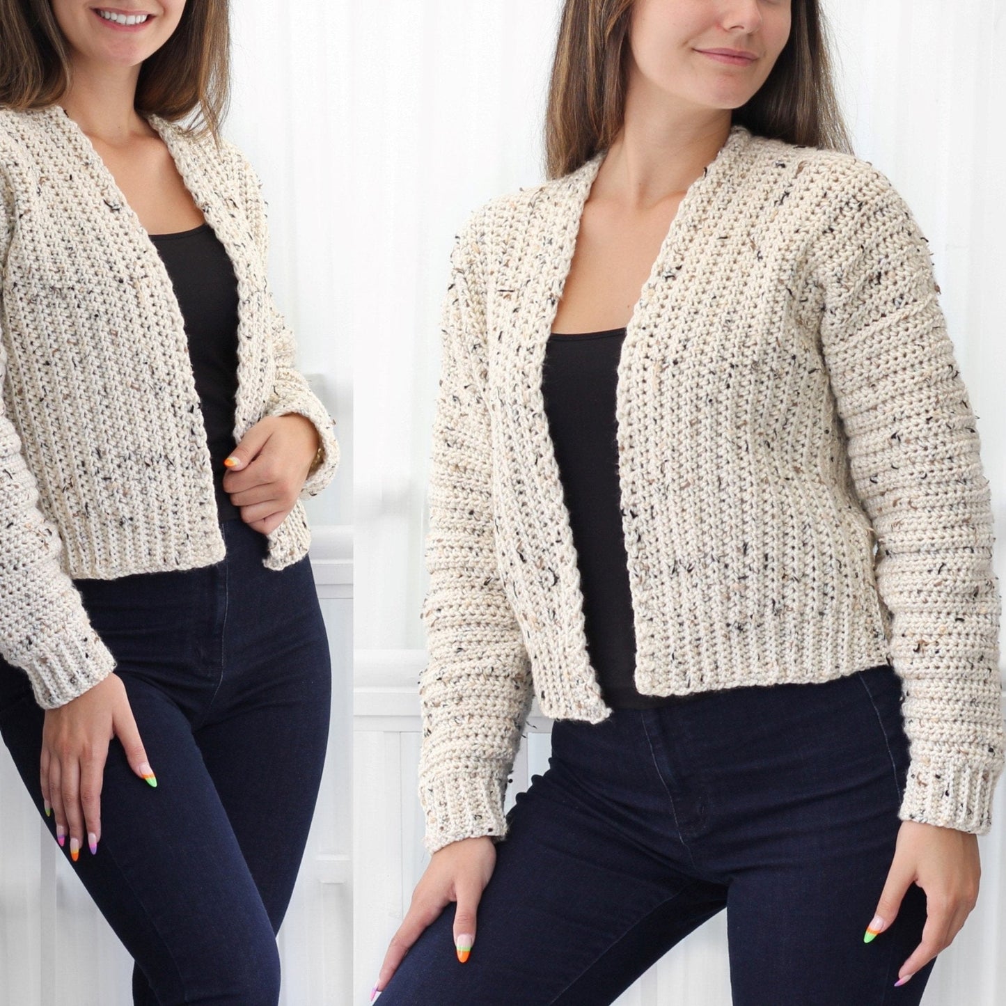 Crochet Pattern ASHLOVIA Cardigan – PDF (XS–3XL) - Hakel Liebe