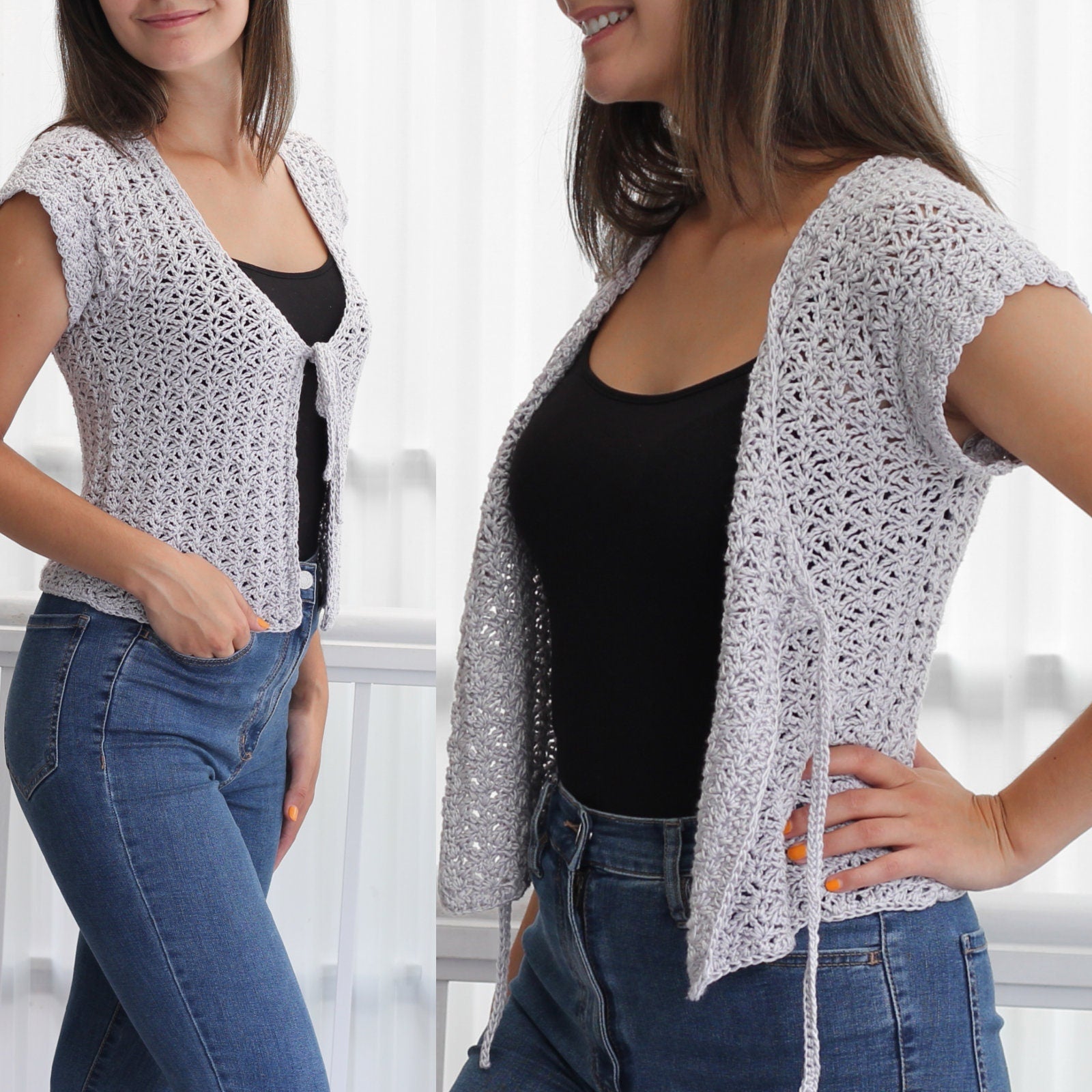 Crochet Pattern AVALIS Summer Cardigan – PDF (XS–3XL) - Hakel Liebe