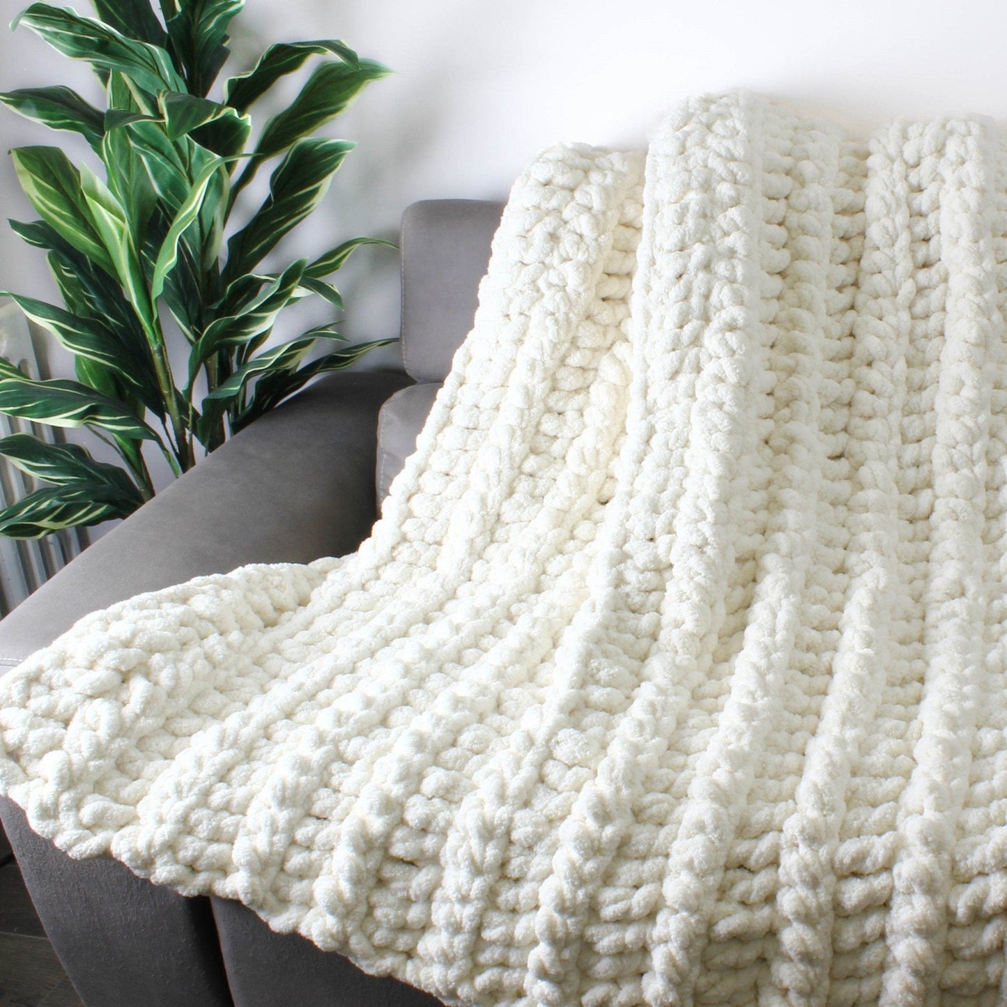 Crochet Pattern BANFFOVIA Chunky Blanket – 3 Sizes PDF - Hakel Liebe