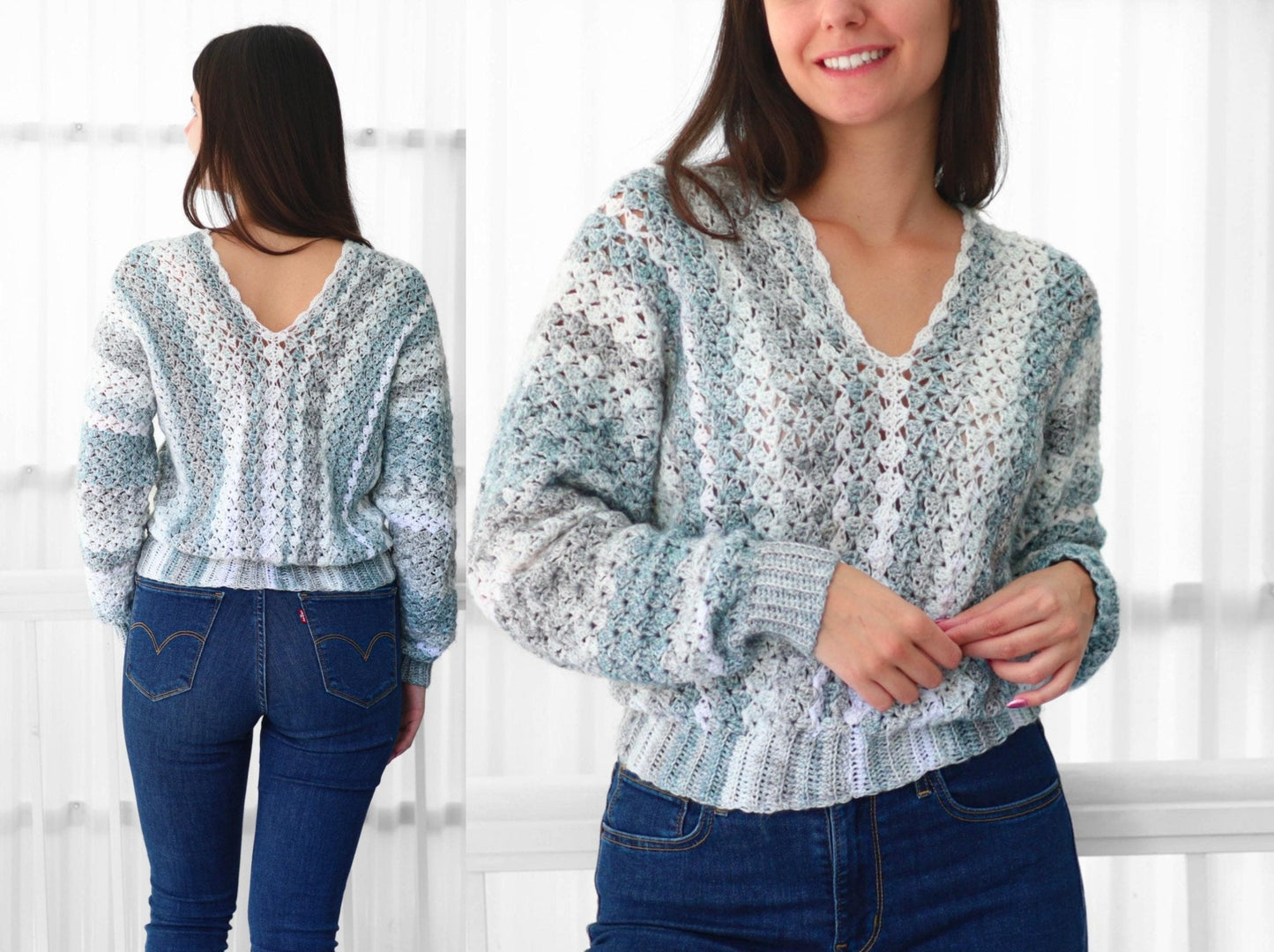 Crochet Pattern SHELLELIS Shell Stitch Sweater – PDF (XS–3XL) - Hakel Liebe