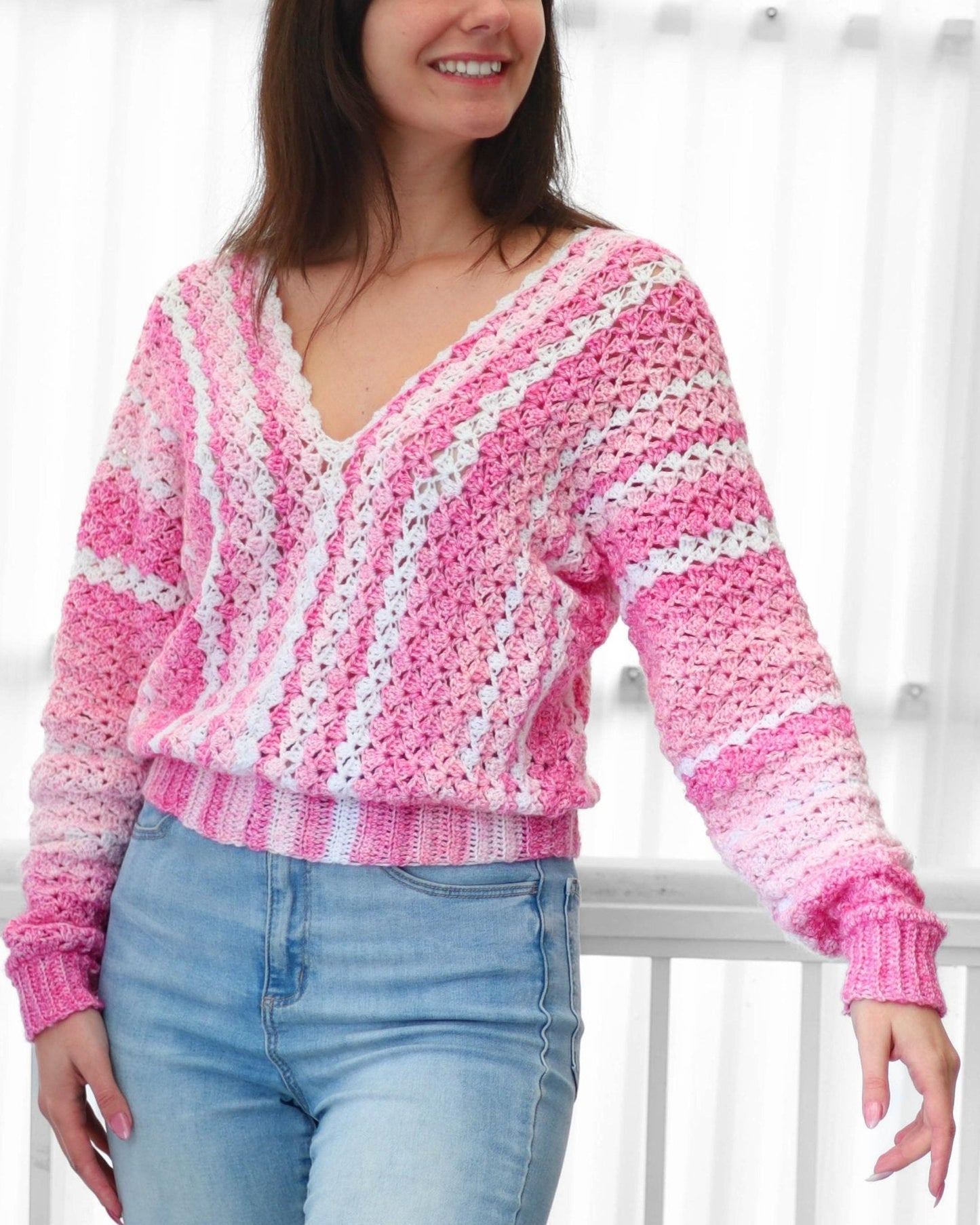Crochet Pattern SHELLELIS Shell Stitch Sweater – PDF (XS–3XL) - Hakel Liebe