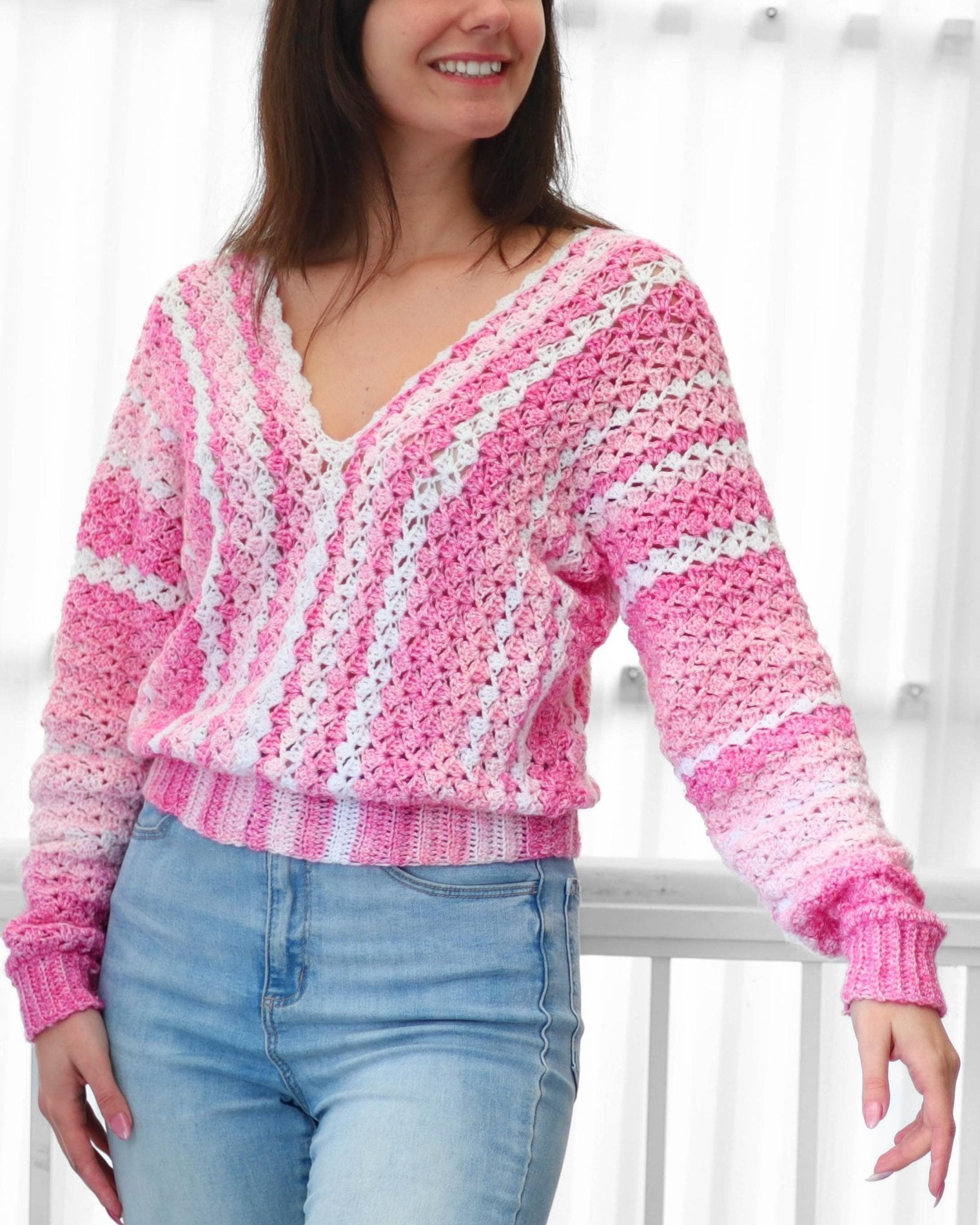 Crochet Pattern SHELLELIS Shell Stitch Sweater – PDF (XS–3XL) - Hakel Liebe