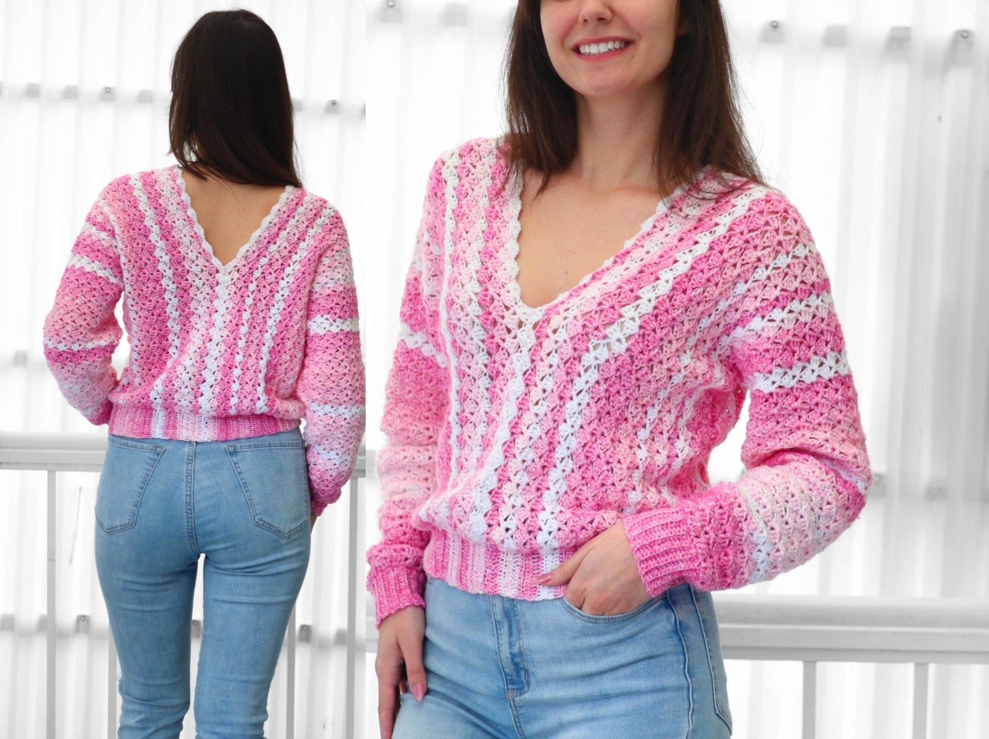 Crochet Pattern SHELLELIS Shell Stitch Sweater – PDF (XS–3XL) - Hakel Liebe