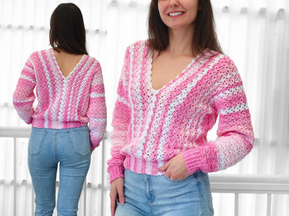 Crochet Pattern SHELLELIS Shell Stitch Sweater – PDF (XS–3XL) - Hakel Liebe