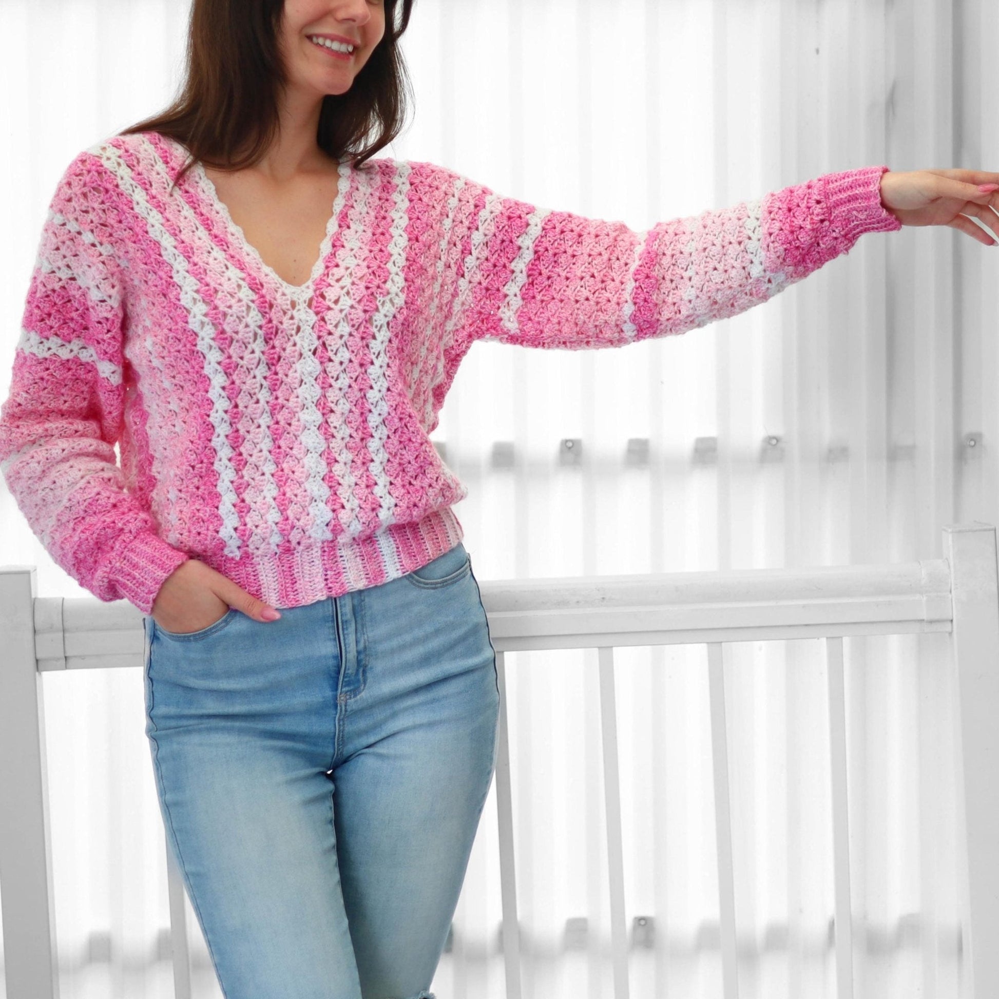 Crochet Pattern SHELLELIS Shell Stitch Sweater – PDF (XS–3XL) - Hakel Liebe