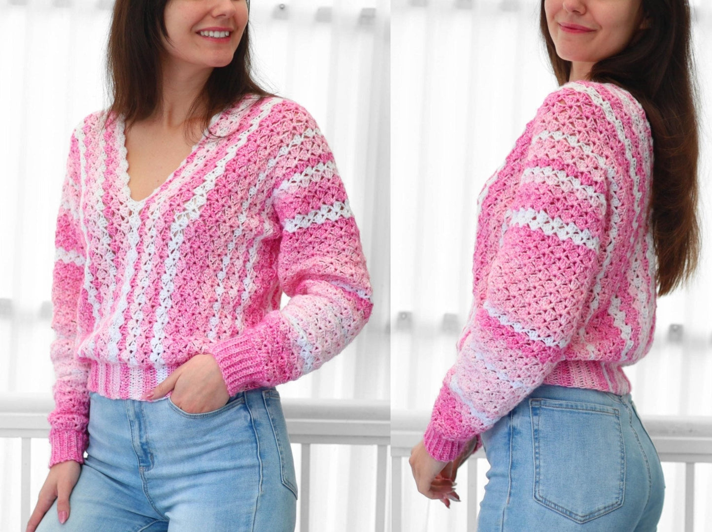 Crochet Pattern SHELLELIS Shell Stitch Sweater – PDF (XS–3XL) - Hakel Liebe
