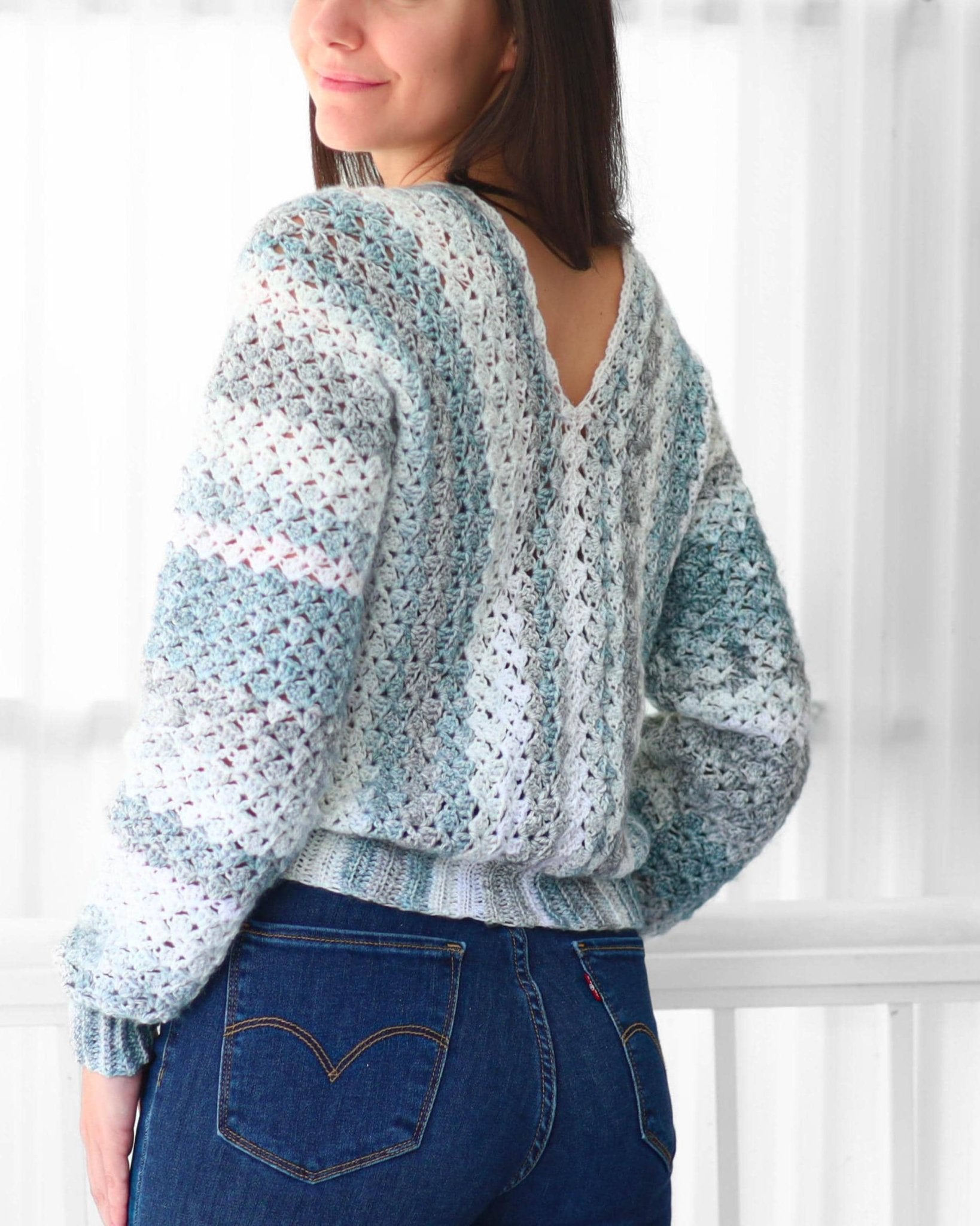 Crochet Pattern SHELLELIS Shell Stitch Sweater – PDF (XS–3XL) - Hakel Liebe