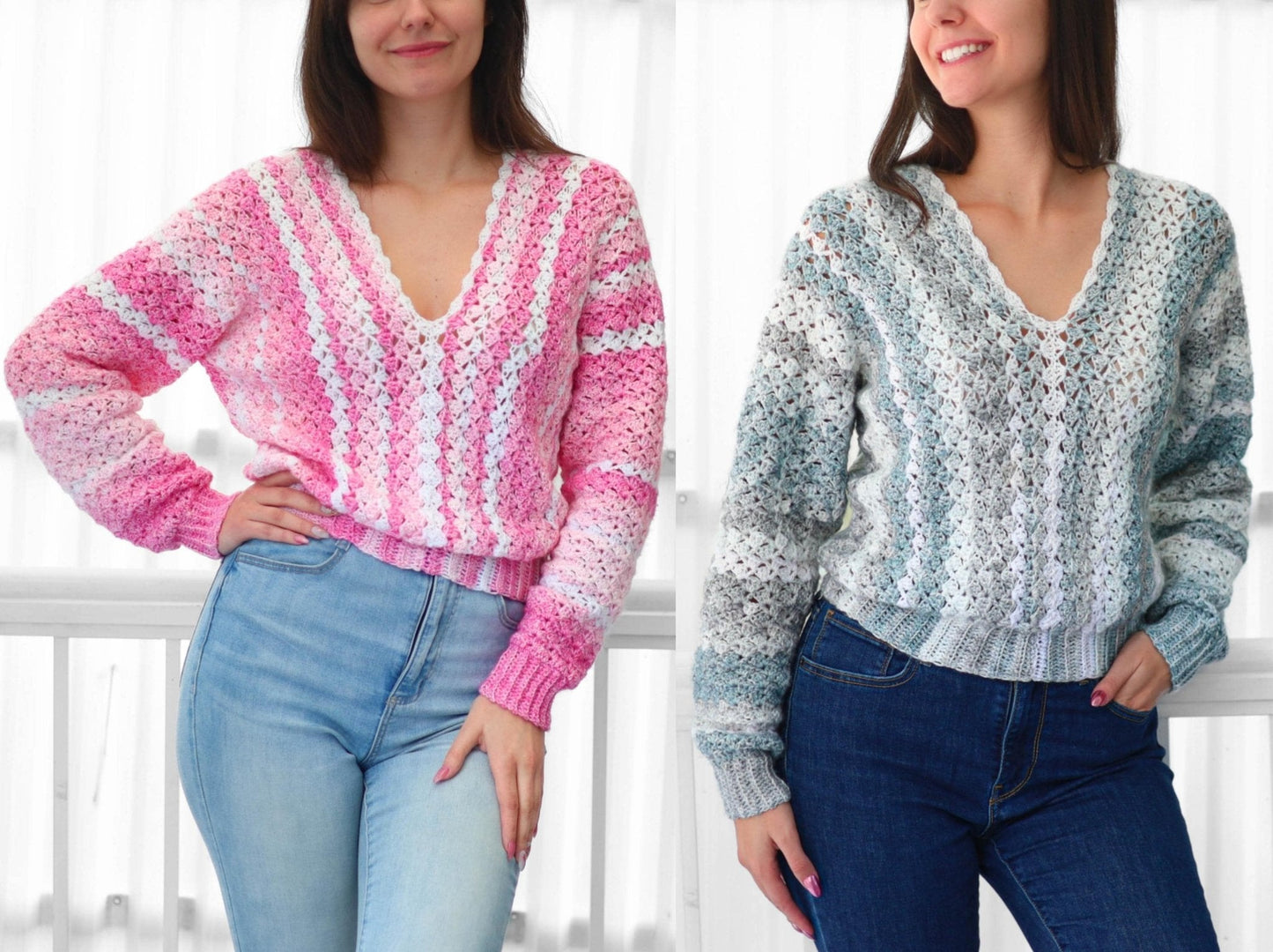 Crochet Pattern SHELLELIS Shell Stitch Sweater – PDF (XS–3XL) - Hakel Liebe