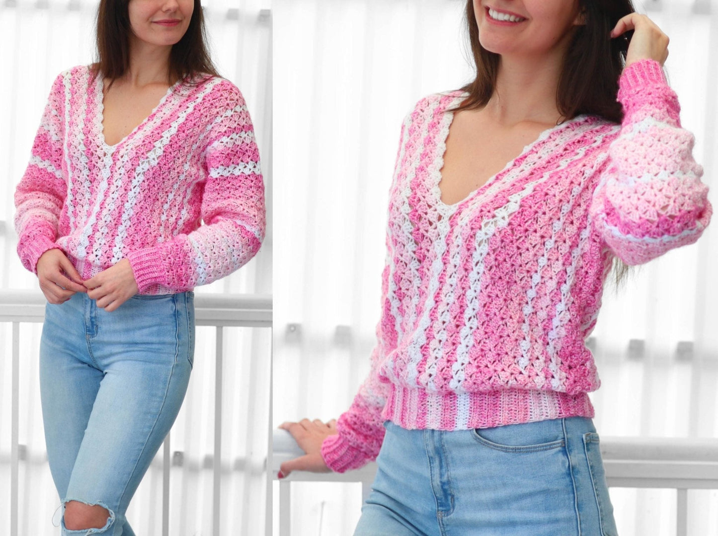 Crochet Pattern SHELLELIS Shell Stitch Sweater – PDF (XS–3XL) - Hakel Liebe