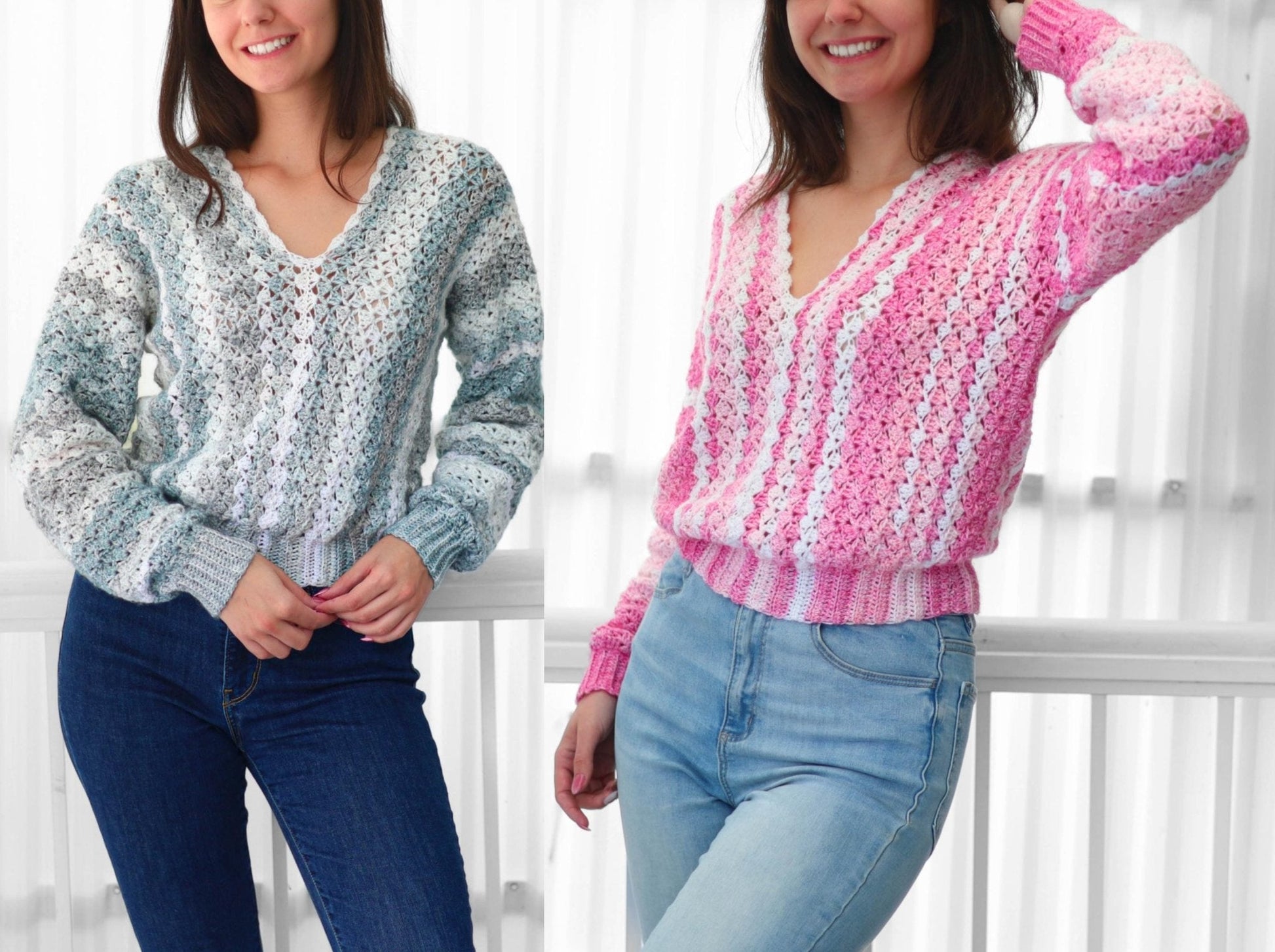 Crochet Pattern SHELLELIS Shell Stitch Sweater – PDF (XS–3XL) - Hakel Liebe