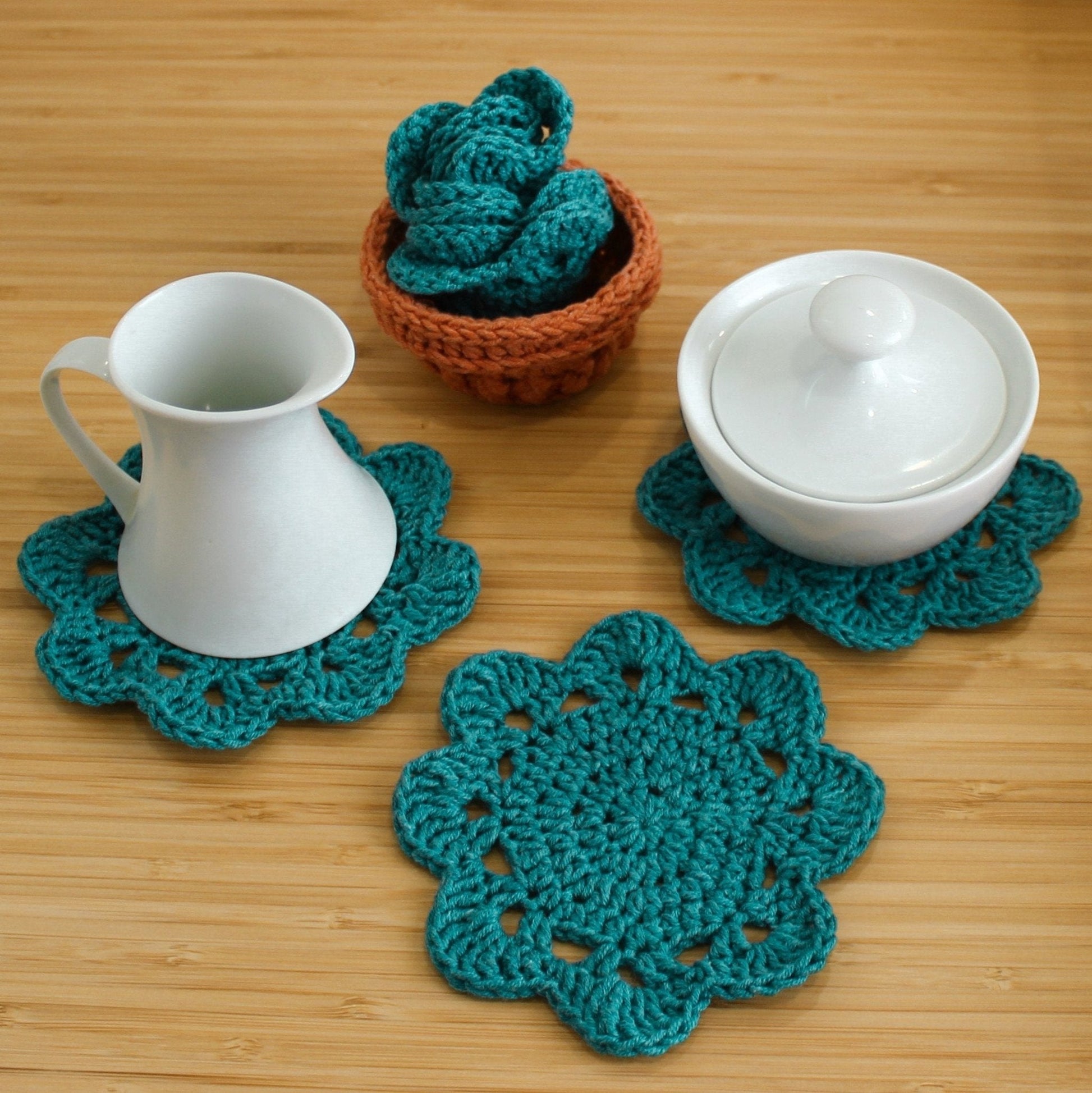 Crochet Pattern MAGICPOT Flower Pot Coasters – PDF - Hakel Liebe