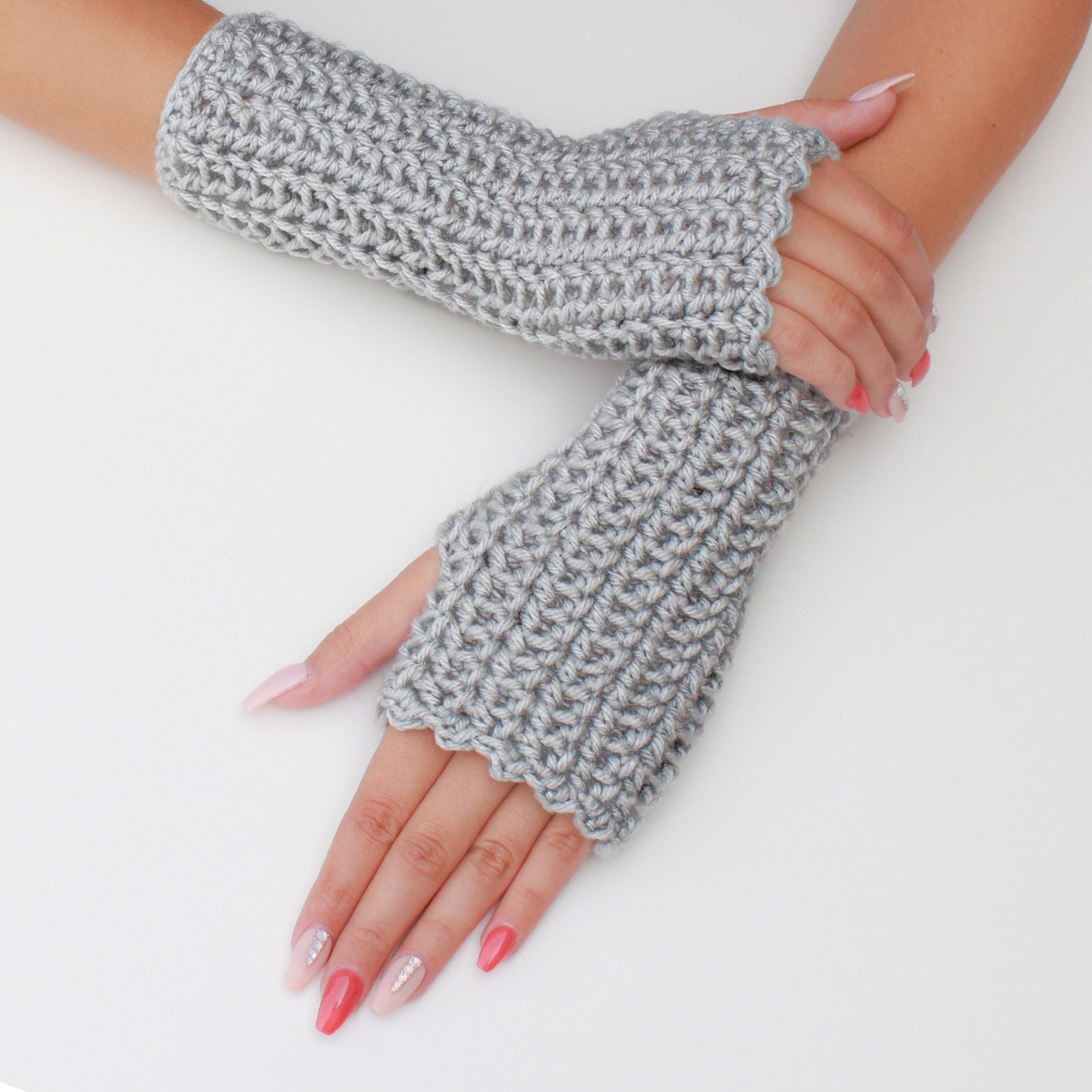 Crochet Pattern MITTELIS Fingerless Gloves – PDF - Hakel Liebe