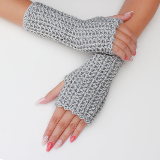 Crochet Pattern MITTELIS Fingerless Gloves – PDF - Hakel Liebe