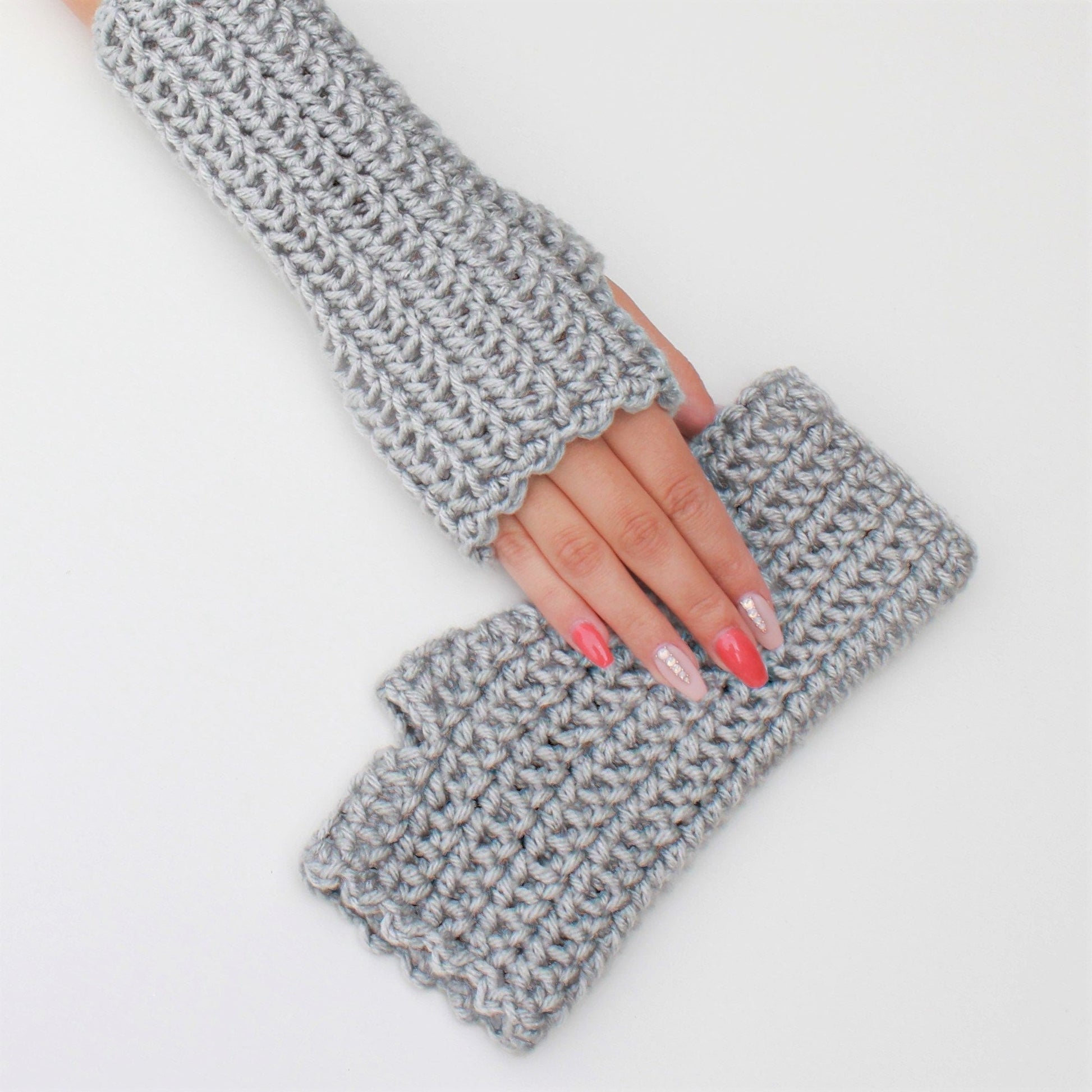 Crochet Pattern MITTELIS Fingerless Gloves – PDF - Hakel Liebe