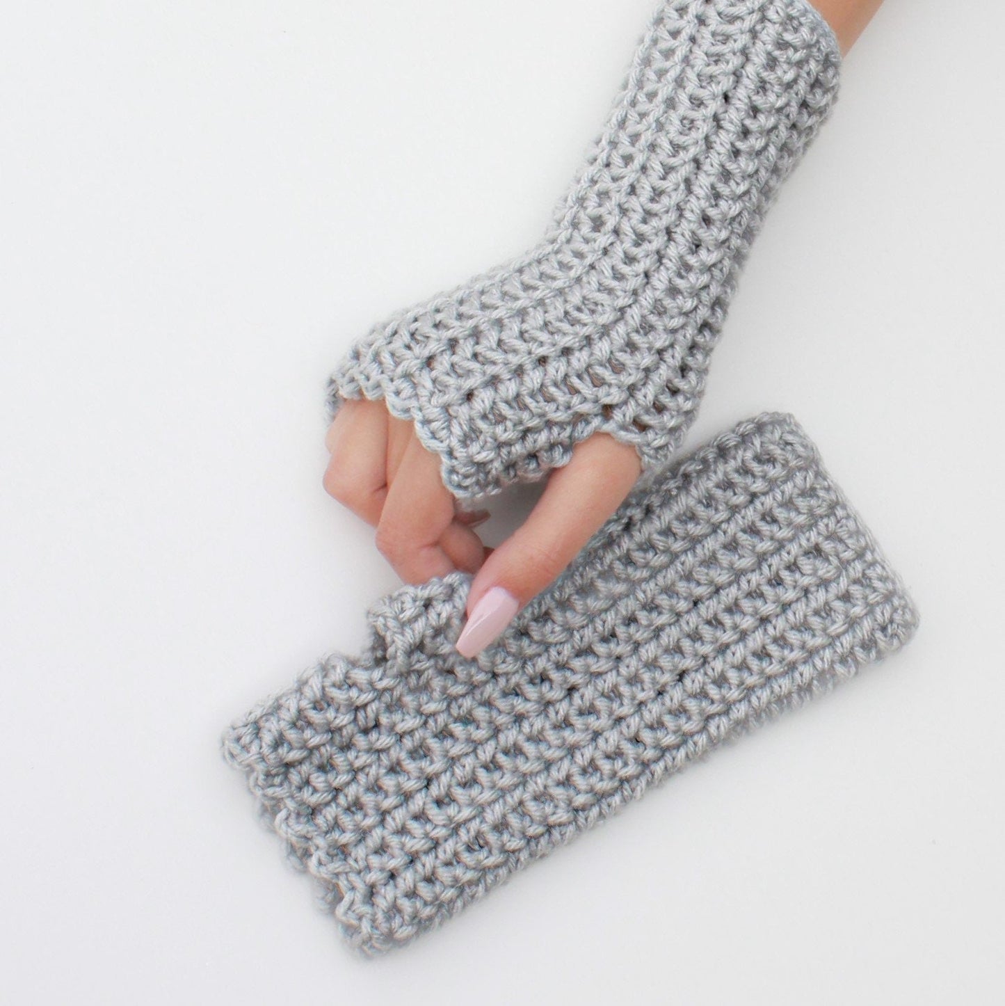 Crochet Pattern MITTELIS Fingerless Gloves – PDF - Hakel Liebe