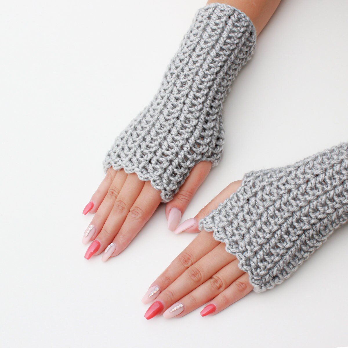 Crochet Pattern MITTELIS Fingerless Gloves – PDF - Hakel Liebe
