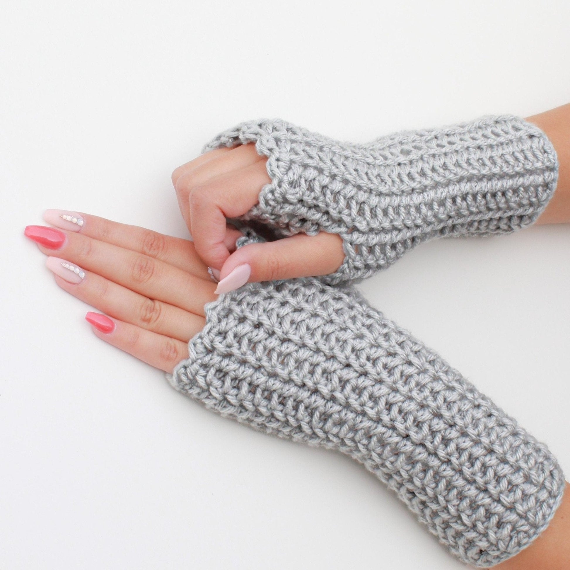 Crochet Pattern MITTELIS Fingerless Gloves – PDF - Hakel Liebe