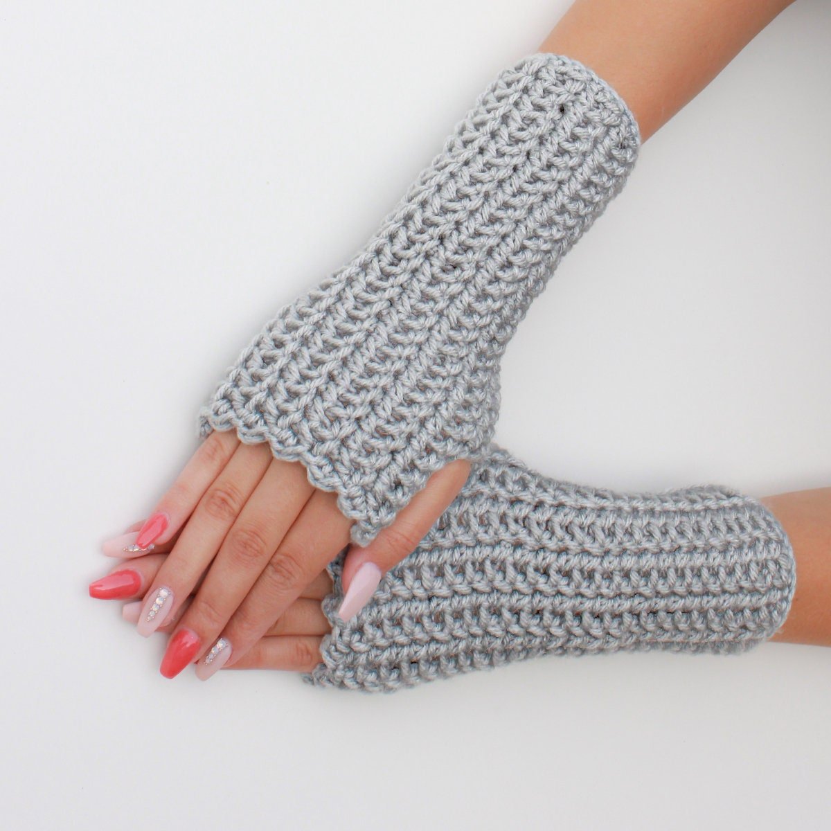 Crochet Pattern MITTELIS Fingerless Gloves – PDF - Hakel Liebe