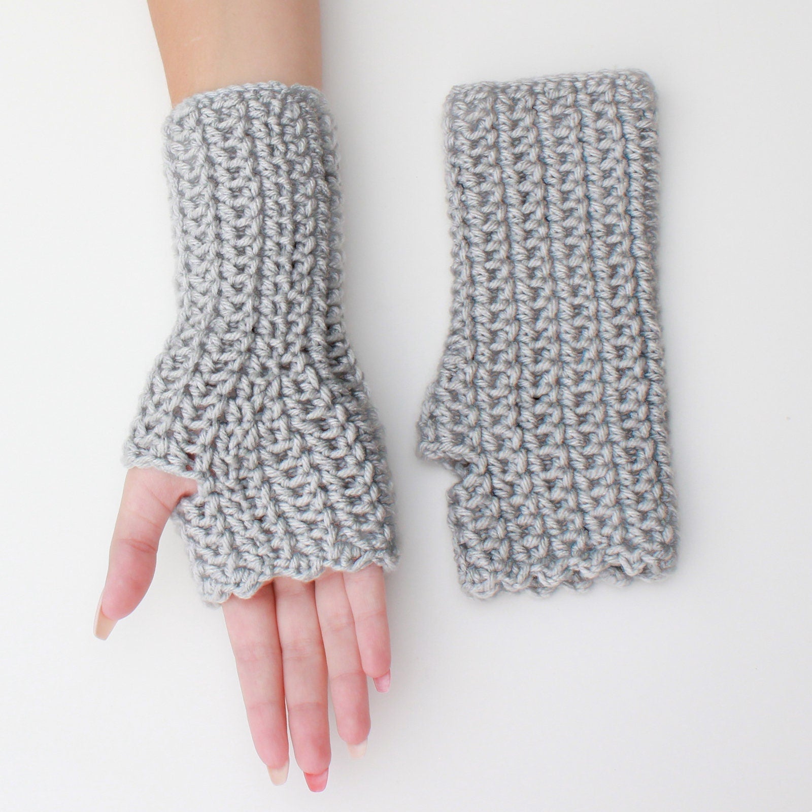 Crochet Pattern MITTELIS Fingerless Gloves – PDF - Hakel Liebe