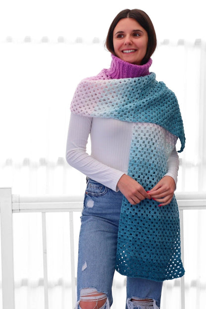 Crochet Pattern TRIOVIAS 3-in-1 Granny Scarf – PDF - Hakel Liebe