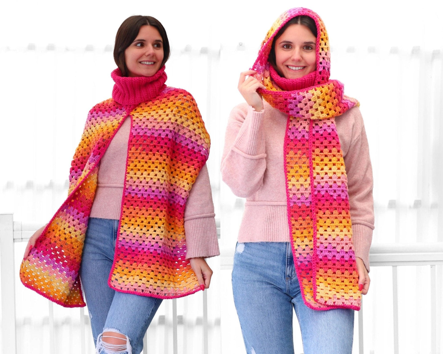 Crochet Pattern TRIOVIAS 3-in-1 Granny Scarf – PDF - Hakel Liebe