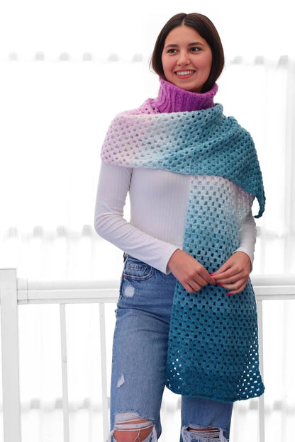 Crochet Pattern TRIOLUNE 3-in-1 Granny Scarf – PDF - Hakel Liebe