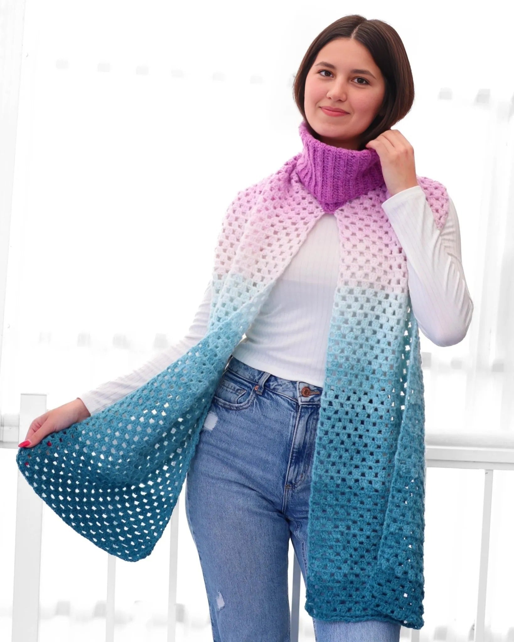 Crochet Pattern TRIOLUNE 3-in-1 Granny Scarf – PDF - Hakel Liebe