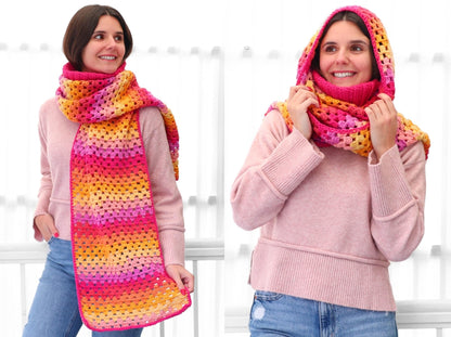 Crochet Pattern TRIOVIAS 3-in-1 Granny Scarf – PDF - Hakel Liebe