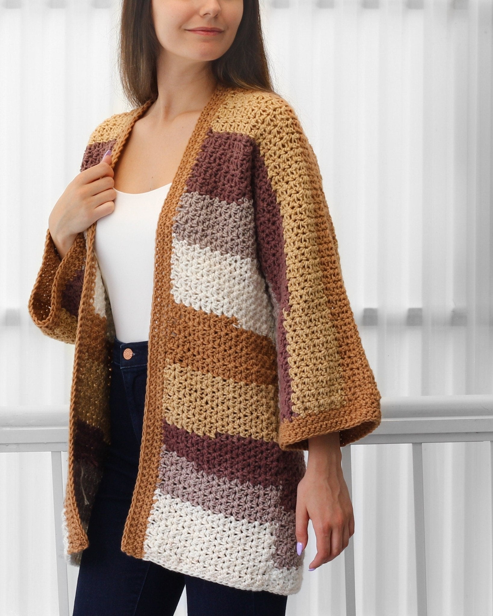 Crochet Pattern CHLOELIS Kimono Cardigan – PDF (XS–3XL) - Hakel Liebe