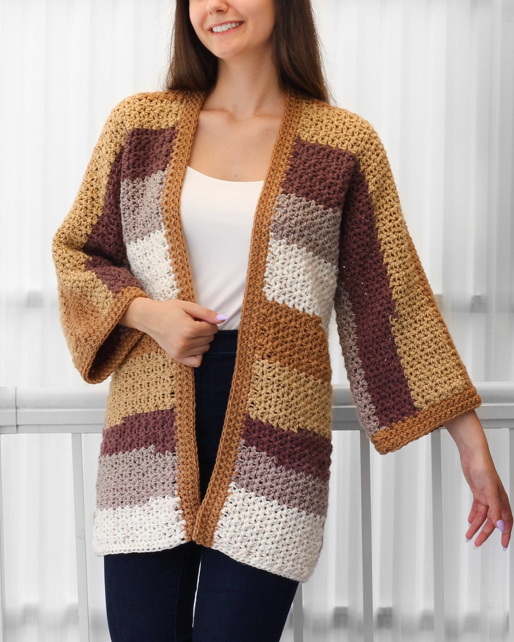 Crochet Pattern CHLOELIS Kimono Cardigan – PDF (XS–3XL) - Hakel Liebe