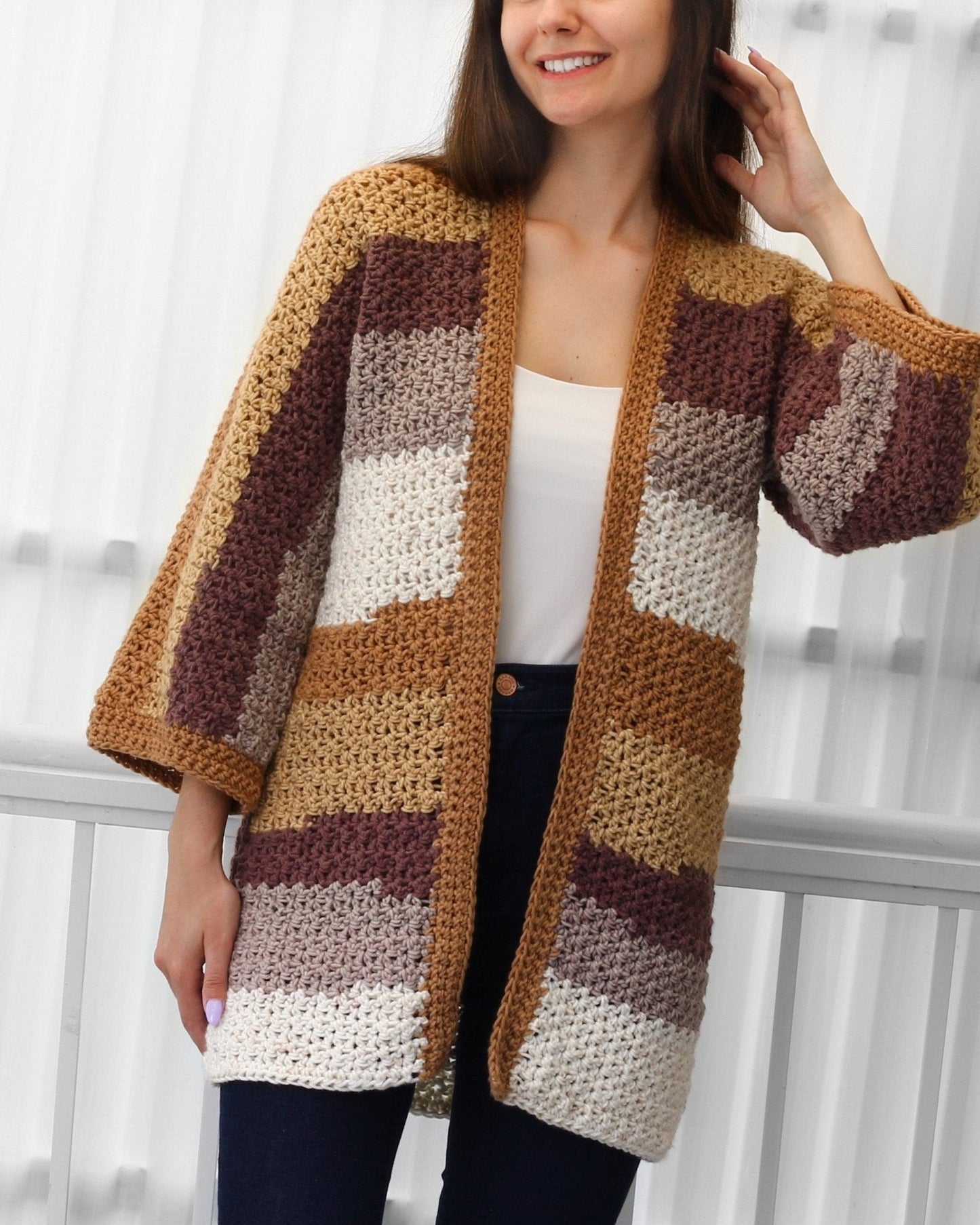 Crochet Pattern CHLOELIS Kimono Cardigan – PDF (XS–3XL) - Hakel Liebe